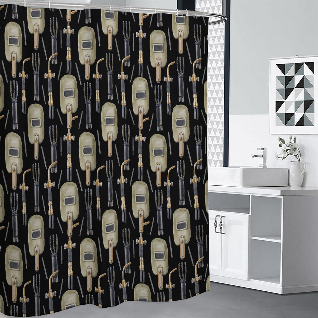 Welding Mask Pattern Print Shower Curtain