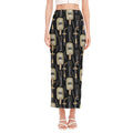 Welding Mask Pattern Print Side Slit Maxi Skirt