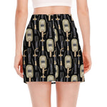 Welding Mask Pattern Print Side Slit Mini Skirt