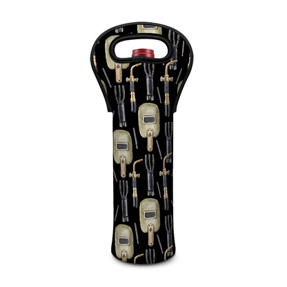 Welding Mask Pattern Print Single Neoprene Wine Tote