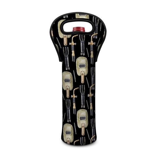 Welding Mask Pattern Print Single Neoprene Wine Tote