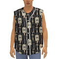 Welding Mask Pattern Print Sleeveless Baseball Jersey