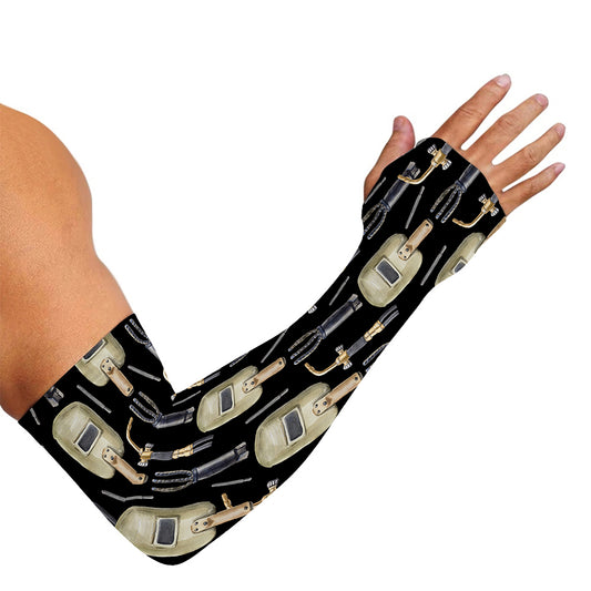 Welding Mask Pattern Print Sun Protection Arm Sleeves