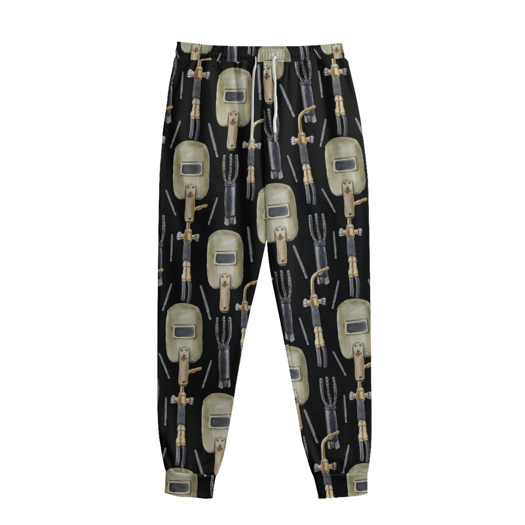 Welding Mask Pattern Print Sweatpants