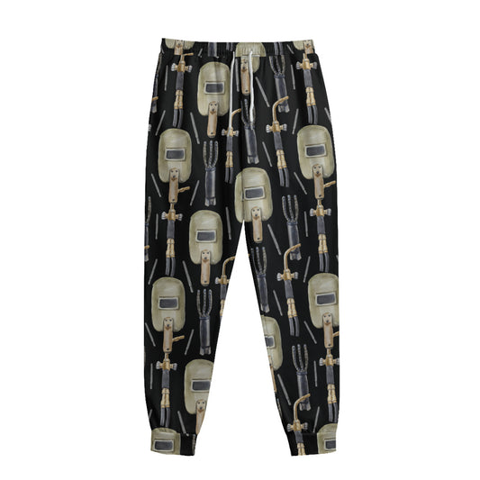 Welding Mask Pattern Print Sweatpants