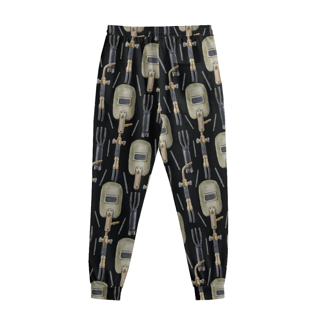 Welding Mask Pattern Print Sweatpants