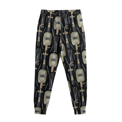 Welding Mask Pattern Print Sweatpants