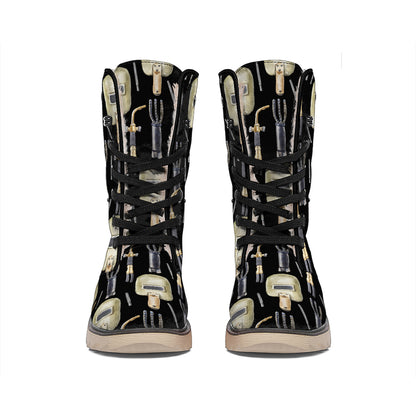 Welding Mask Pattern Print Winter Boots