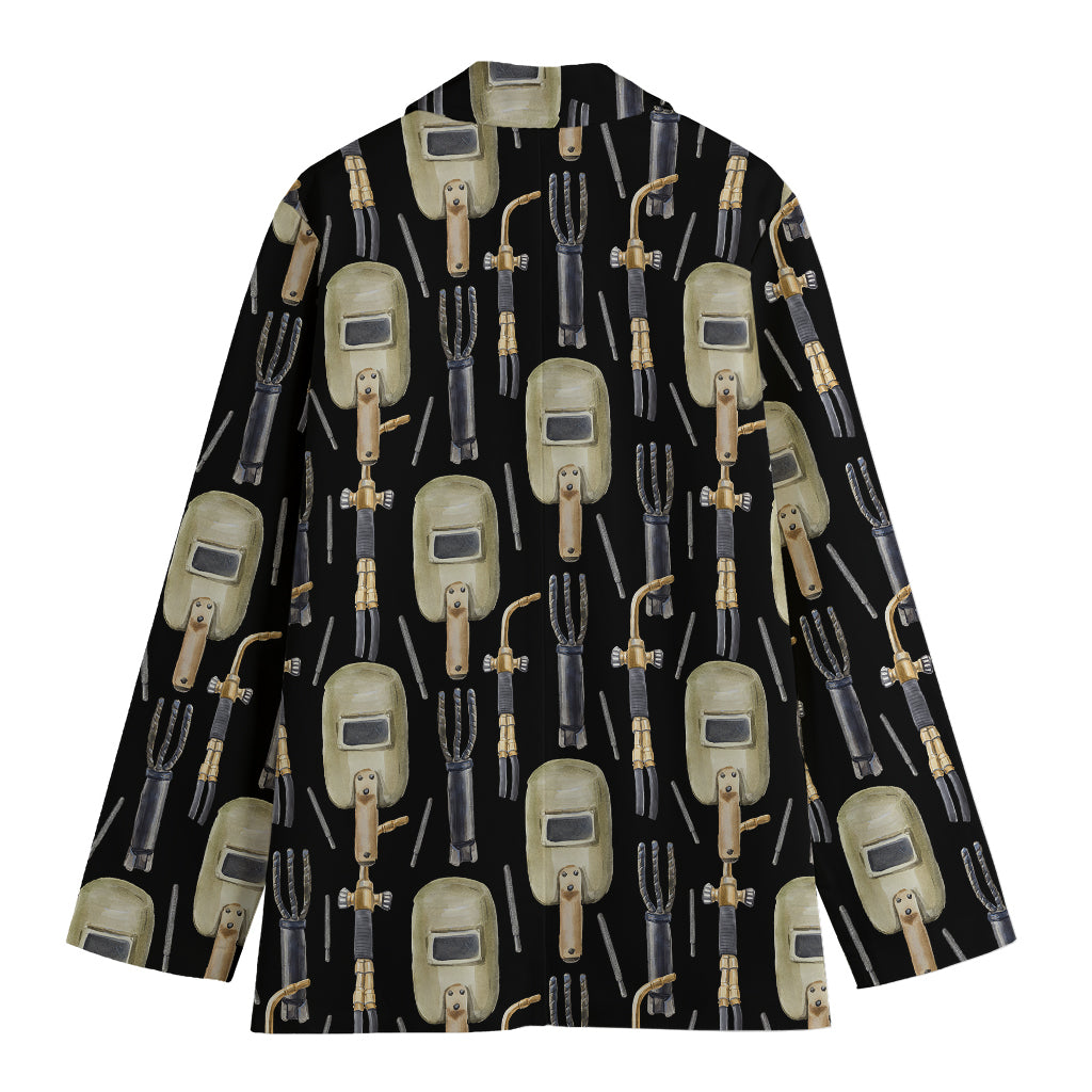 Welding Mask Pattern Print Women's Blazer