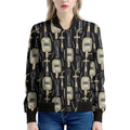 Welding Mask Pattern Print Women's Bomber Jacket