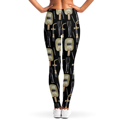 Welding Mask Pattern Print Women's Leggings