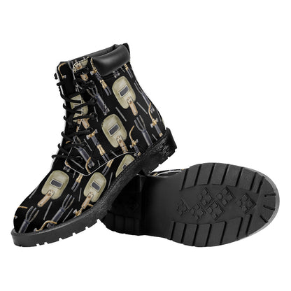 Welding Mask Pattern Print Work Boots