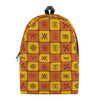 West Adinkra Symbols Pattern Print Backpack