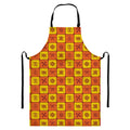 West Adinkra Symbols Pattern Print Bib Apron With Pocket