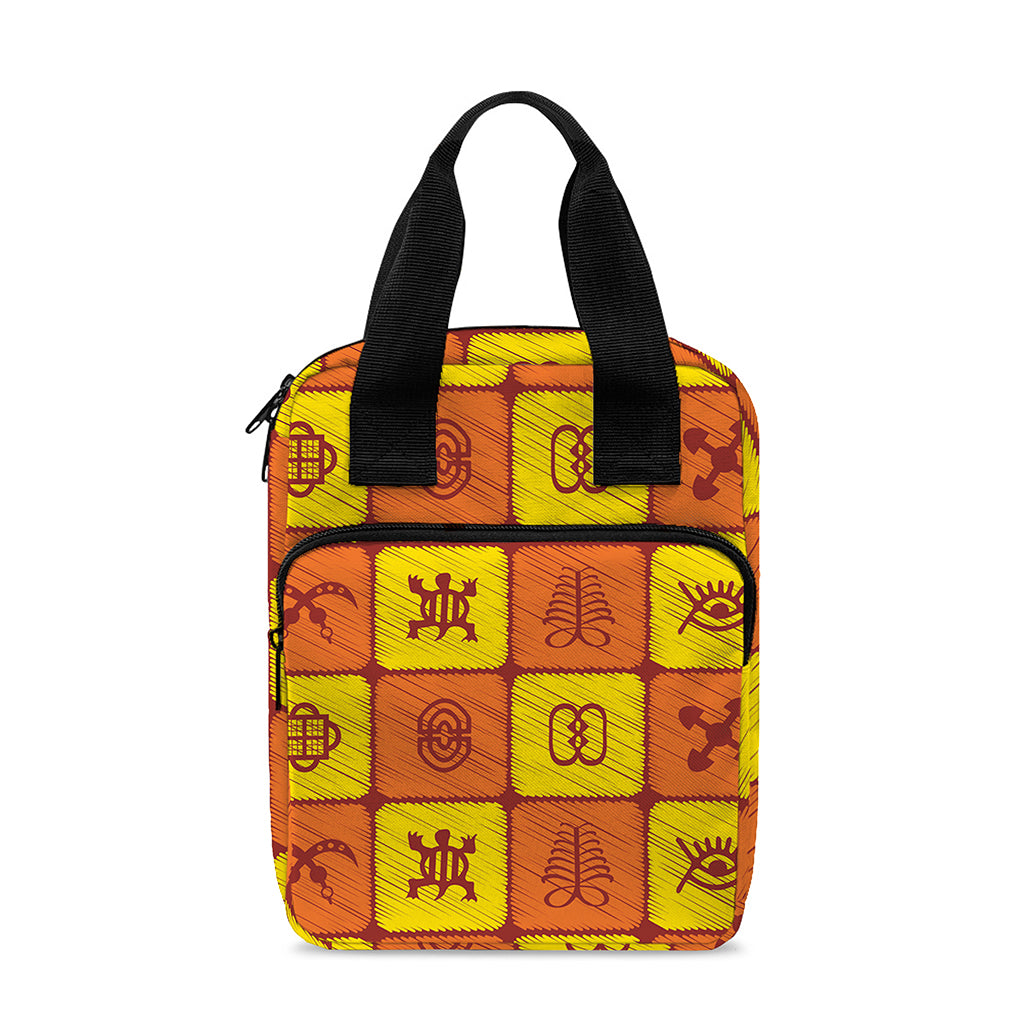 West Adinkra Symbols Pattern Print Bible Tote Bag