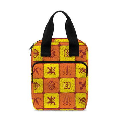 West Adinkra Symbols Pattern Print Bible Tote Bag