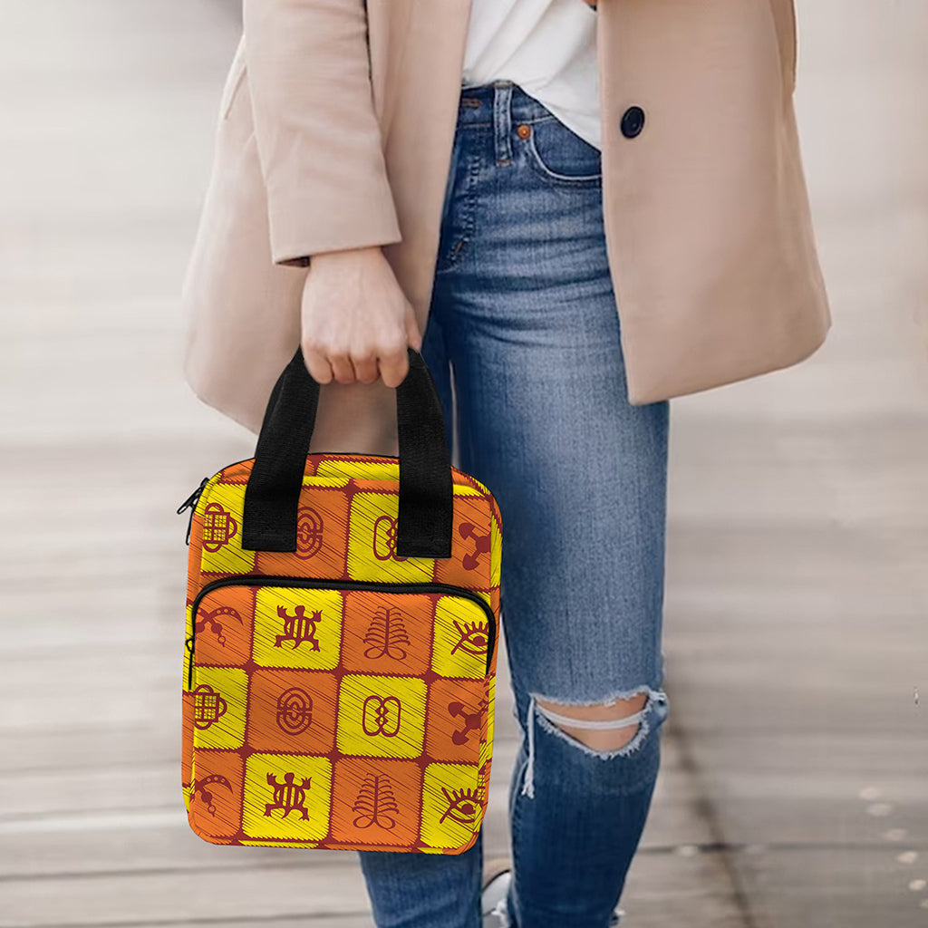 West Adinkra Symbols Pattern Print Bible Tote Bag