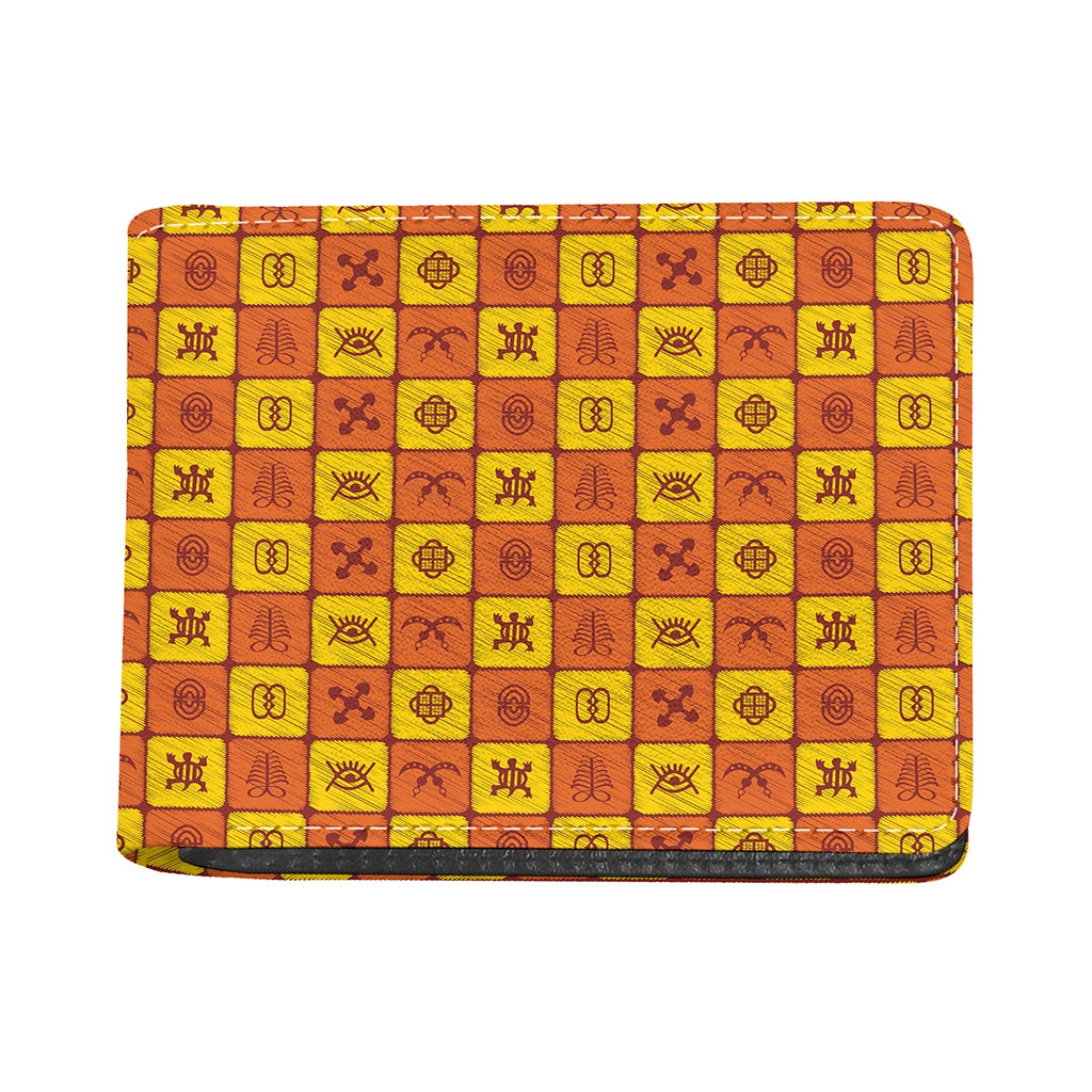 West Adinkra Symbols Pattern Print Bifold Wallet