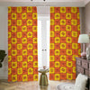 West Adinkra Symbols Pattern Print Blackout Pencil Pleat Curtains