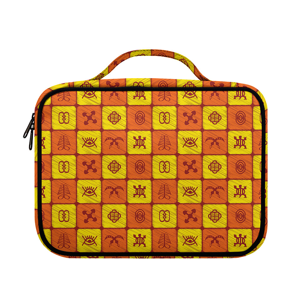 West Adinkra Symbols Pattern Print Briefcase Bible Bag