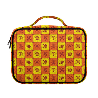 West Adinkra Symbols Pattern Print Briefcase Bible Bag