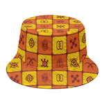 West Adinkra Symbols Pattern Print Bucket Hat