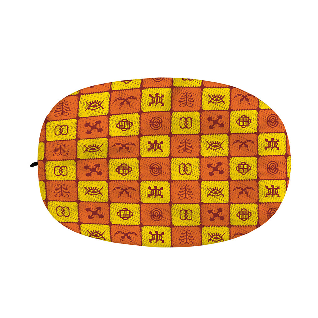 West Adinkra Symbols Pattern Print Car Side Mirror Covers