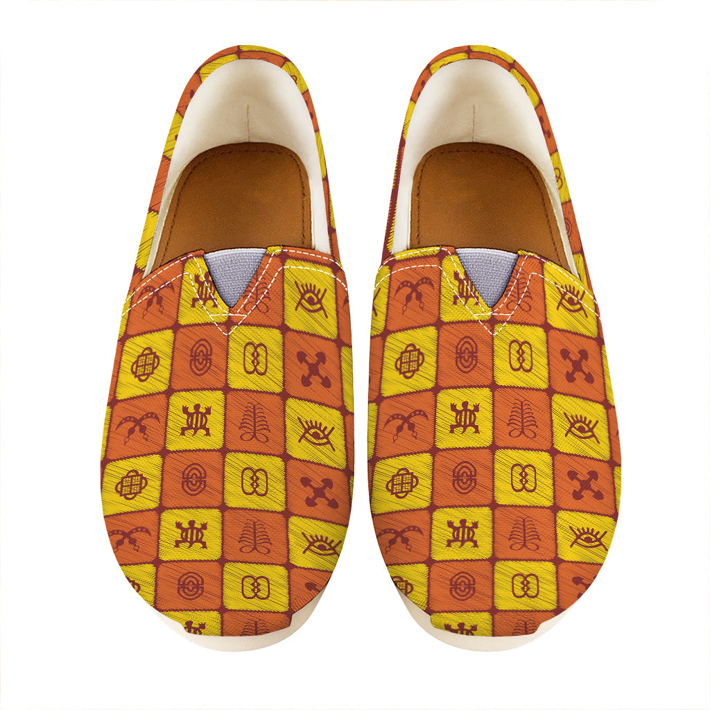 West Adinkra Symbols Pattern Print Casual Shoes