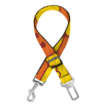 West Adinkra Symbols Pattern Print Dog Seat Belt