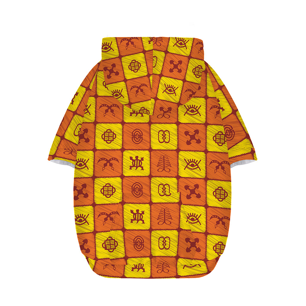 West Adinkra Symbols Pattern Print Dog Zip Up Hoodie