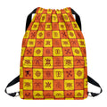 West Adinkra Symbols Pattern Print Drawstring Backpack