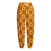 West Adinkra Symbols Pattern Print Fleece Lined Knit Pants