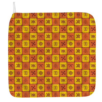 West Adinkra Symbols Pattern Print Hand Towel