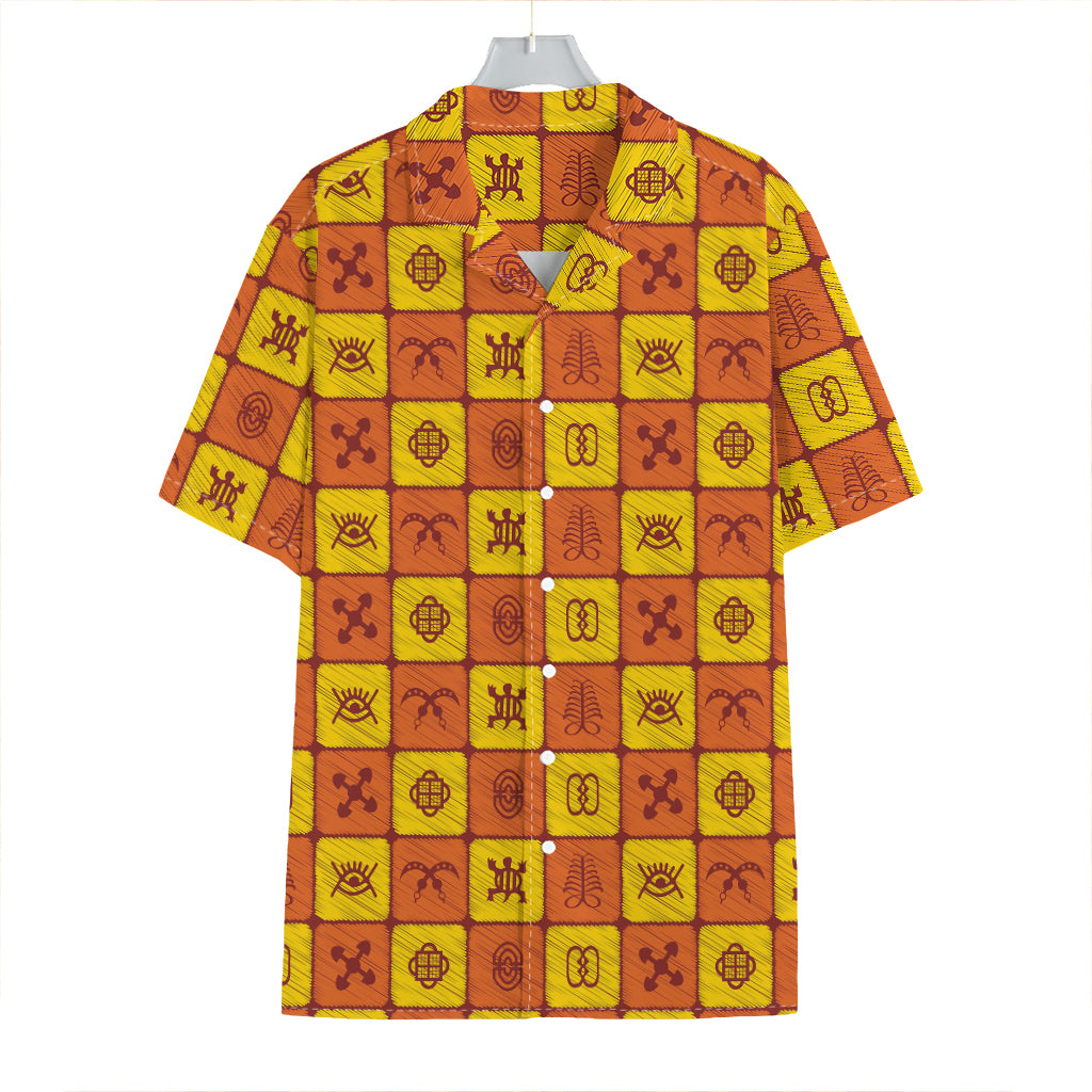 West Adinkra Symbols Pattern Print Hawaiian Shirt