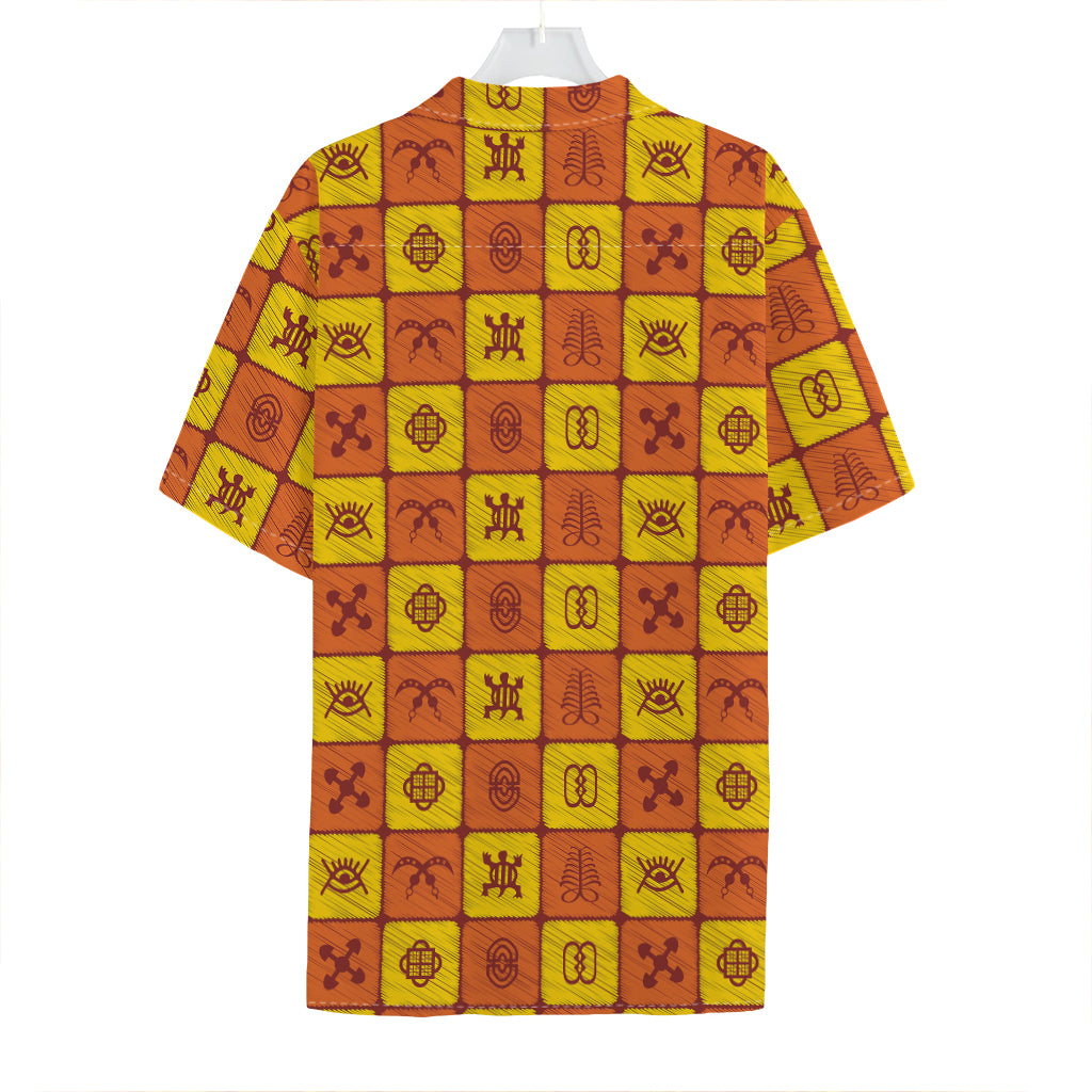 West Adinkra Symbols Pattern Print Hawaiian Shirt