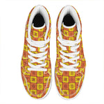 West Adinkra Symbols Pattern Print High Top Leather Sneakers