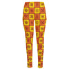 West Adinkra Symbols Pattern Print High-Waisted Pocket Leggings