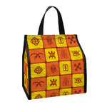 West Adinkra Symbols Pattern Print Insulated Lunch Tote