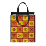 West Adinkra Symbols Pattern Print Insulated Lunch Tote