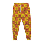 West Adinkra Symbols Pattern Print Jogger Pants