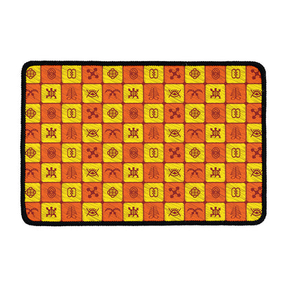 West Adinkra Symbols Pattern Print Kitchen Mat