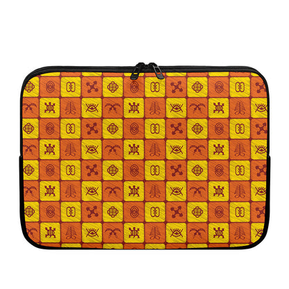 West Adinkra Symbols Pattern Print Laptop Sleeve