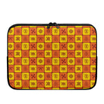 West Adinkra Symbols Pattern Print Laptop Sleeve