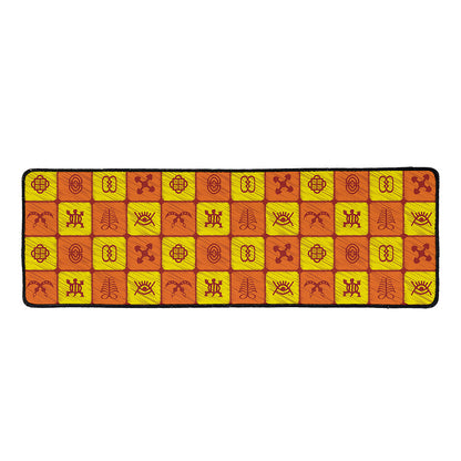 West Adinkra Symbols Pattern Print Long Kitchen Mat