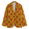 West Adinkra Symbols Pattern Print Men's Blazer