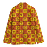 West Adinkra Symbols Pattern Print Men's Blazer