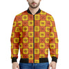 West Adinkra Symbols Pattern Print Men's Bomber Jacket