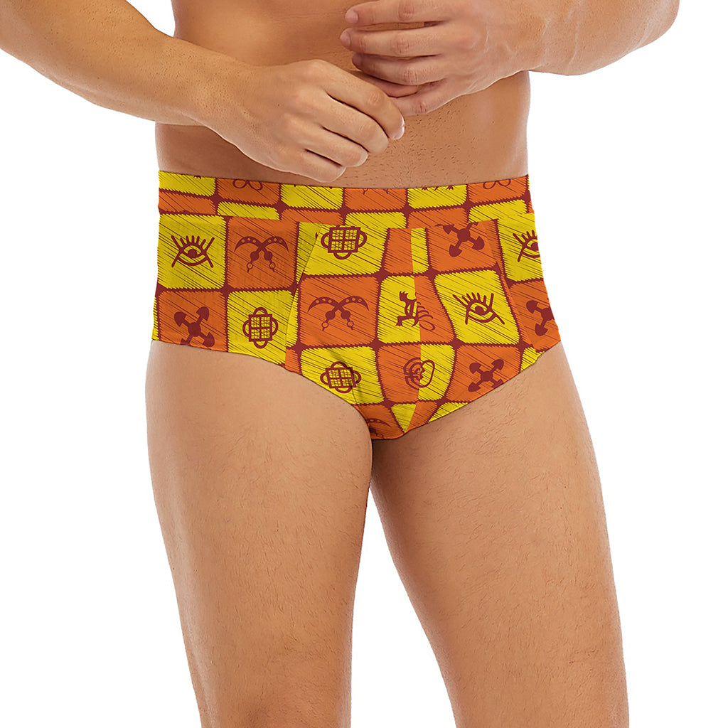 West Adinkra Symbols Pattern Print Men's Briefs