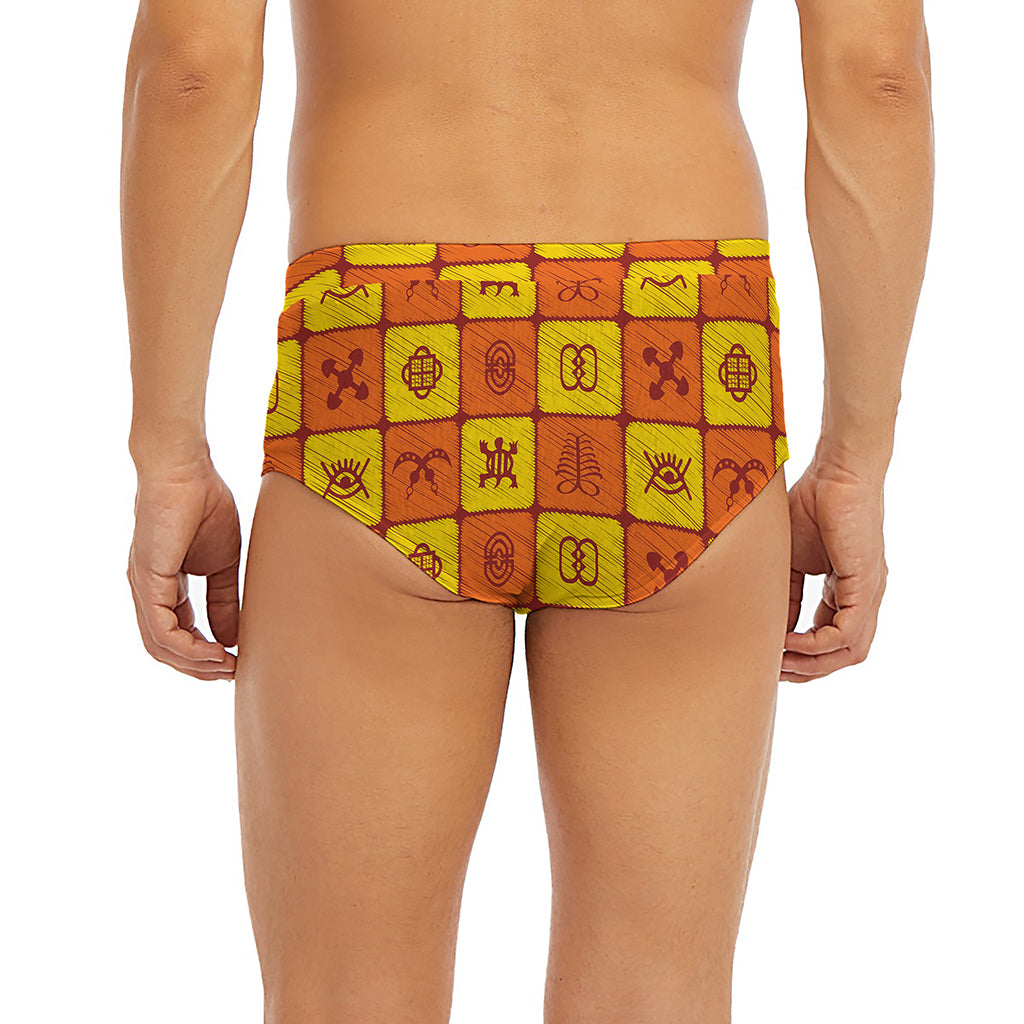 West Adinkra Symbols Pattern Print Men's Briefs
