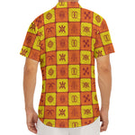 West Adinkra Symbols Pattern Print Men's Deep V-Neck Shirt